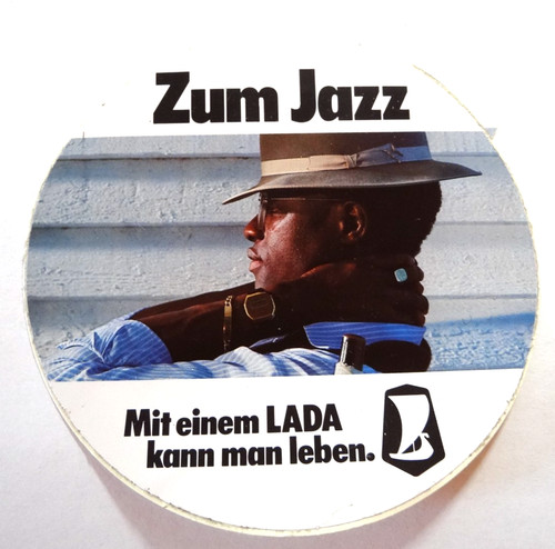 Werbe aufkleber zum jazz - werbe-aufkleber, mit